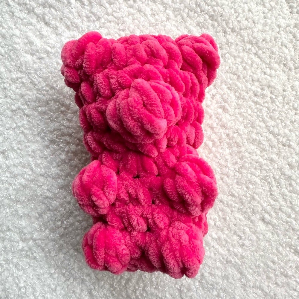 Crochet Pink Gummy Bear Plush